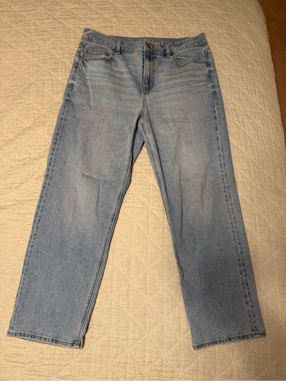 American Eagle Outfitters Light Blue Straight-Leg Jeans